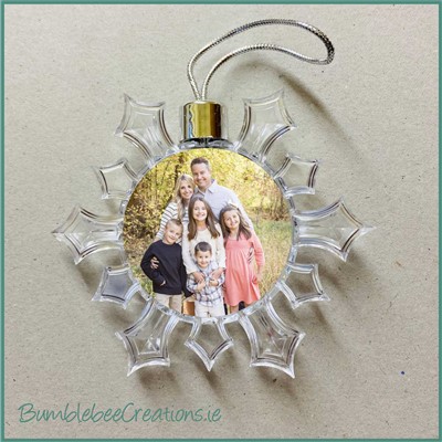 Photo Christmas Dome Snowflake Ornament